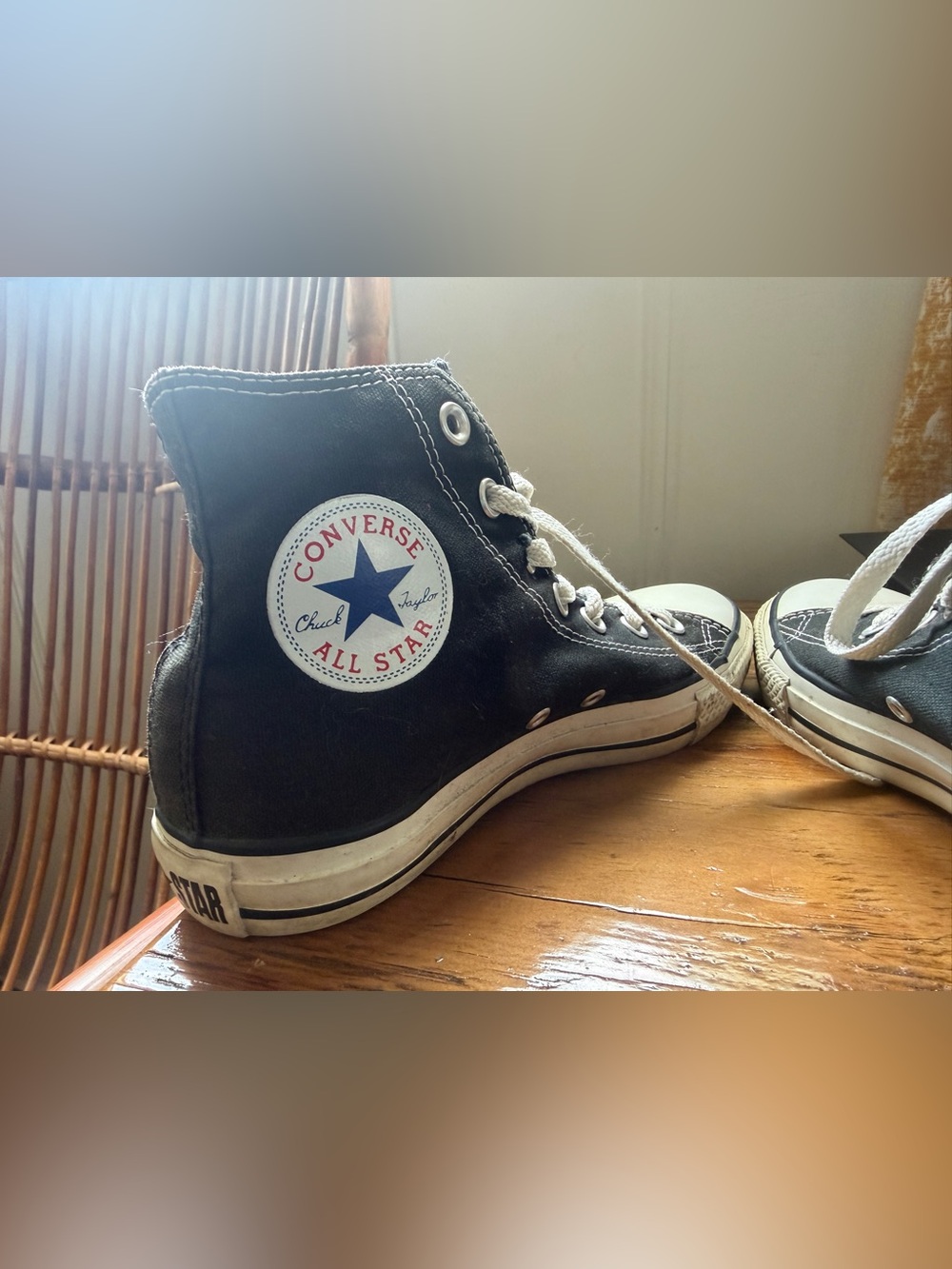 Converse High Top Sneakers - Black with White Accents